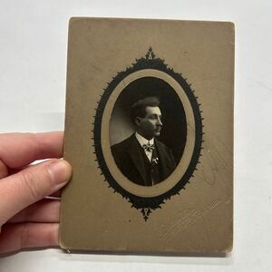 Antique Palmiter Studio East Jordan MI Portrait Photo Early 1900s Cabinet 5.5x4